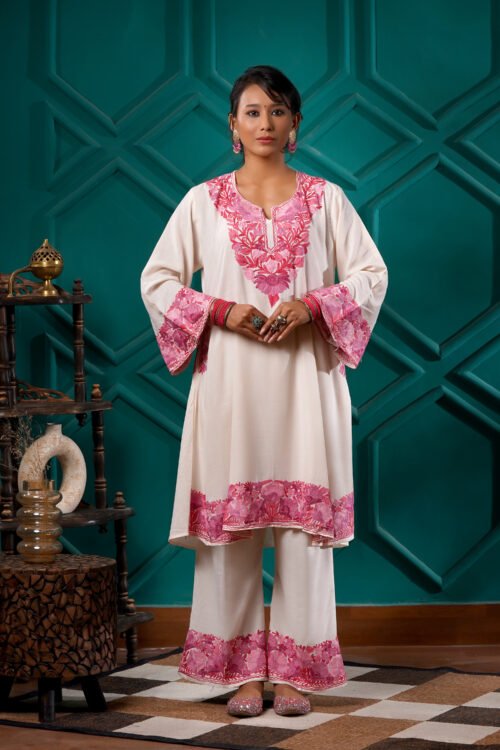 Kashmiri Bouquet Malai Cotton Tunic & Pant Set