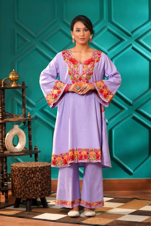 Kashmiri Bouquet Malai Cotton Tunic & Pant Set