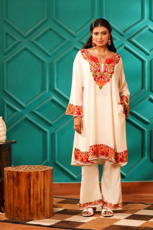 Kashmiri Bouquet Malai Cotton Tunic & Pant Set