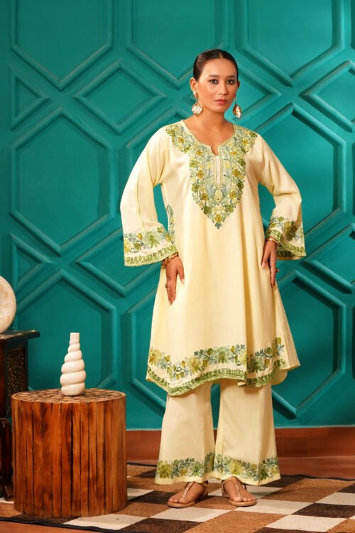 Kashmiri Bouquet Malai Cotton Tunic & Pant Set